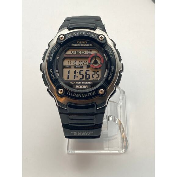 Wave Ceptor Casio Illuminator Multifunction Mens Watch 47mm Day Date Timer WR200 - Picture 5 of 10